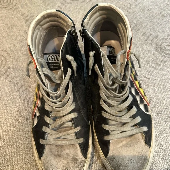 Golden Goose GGDB Slide Leather High-Top Sneakers 43 - Picture 2 of 9